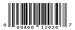 UPC barcode number 009800120307