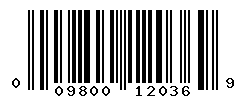 UPC barcode number 009800120369
