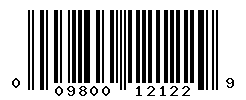 UPC barcode number 009800121229