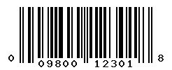 UPC barcode 009800123018