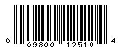 UPC barcode 009800125104