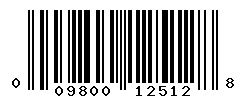 UPC barcode number 009800125128