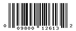 UPC barcode number 009800126132