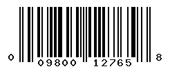 UPC barcode number 009800127658