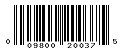 UPC barcode number 009800200375