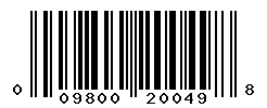 UPC barcode number 009800200498
