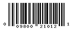 UPC barcode 009800210121