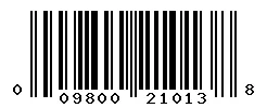 UPC barcode 009800210138