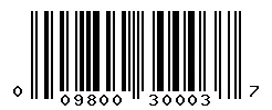 UPC barcode 009800300037