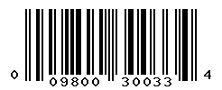UPC barcode number 009800300334