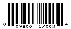 UPC barcode number 009800570034