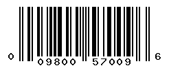 UPC barcode number 009800570096