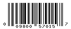 UPC barcode number 009800570157