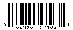 UPC barcode number 009800571031