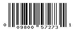 UPC barcode number 009800572731