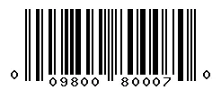 UPC barcode 009800800070