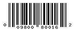 UPC barcode 009800800162