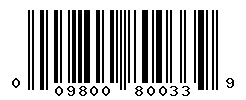 UPC barcode number 009800800339