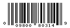 UPC barcode number 009800803149