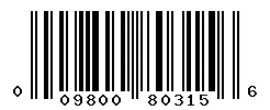 UPC barcode 009800803156