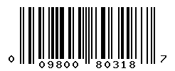 UPC barcode number 009800803187