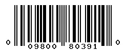 UPC 009800803910 barcode image