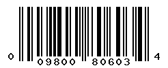 UPC barcode number 009800806034