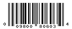 UPC 009800806034 barcode image