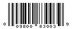 UPC barcode number 009800830039