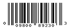 UPC barcode number 009800892303