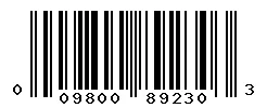 UPC 009800892303 barcode image