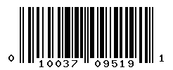 UPC barcode number 010037095191