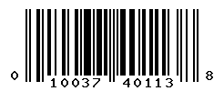 UPC barcode number 010037401138