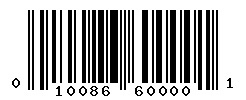 UPC barcode number 010086600001