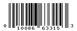UPC barcode 010086633153