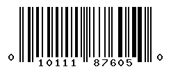 UPC barcode number 010111876050