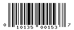 UPC barcode number 010135001537