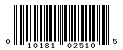 UPC barcode number 010181025105