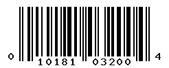 UPC barcode number 010181032004