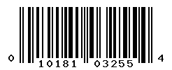 UPC barcode number 010181032554