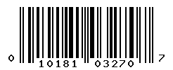 UPC barcode number 010181032707