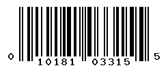 UPC barcode number 010181033155