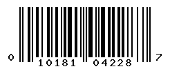 UPC barcode number 010181042287