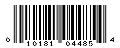 UPC barcode number 010181044854