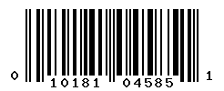 UPC barcode number 010181045851