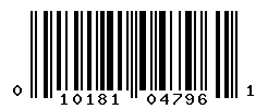 UPC barcode number 010181047961