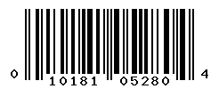 UPC barcode number 010181052804