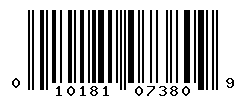 UPC barcode number 010181073809