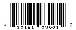 UPC barcode number 010181080012