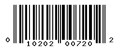 UPC barcode 010202007202